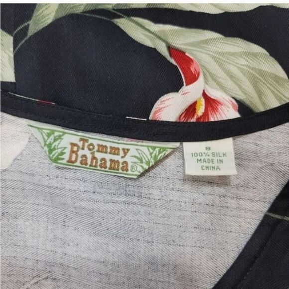 Vintage Tommy Bahama 100% Silk Floral Wrap Tie Front Maxi Dress Size Small - Picture 8 of 11